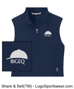 Official BIGEQ Ladies Navy Blue Soft Shell Vest Design Zoom